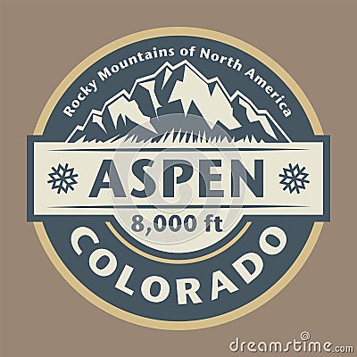 Aspen, in Coloradoâ€™s Rocky Mountains Vector Illustration